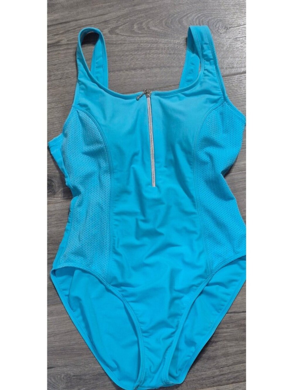 Sand & Sun Zip-up One-piece Bathingsuit Swimsuit Women's Size Large NWOT